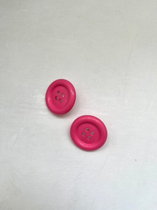 Button Earrings Pink