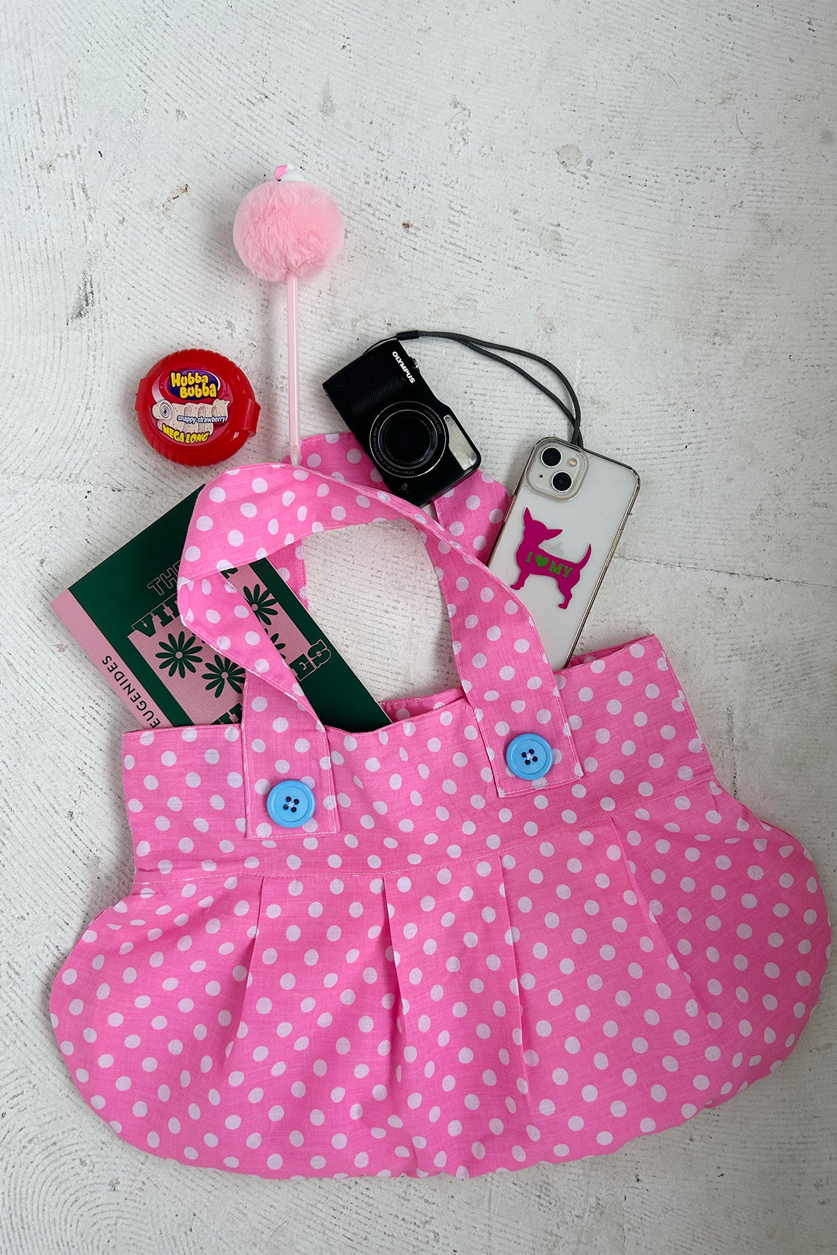 Polka Dot Tote Hot Pink