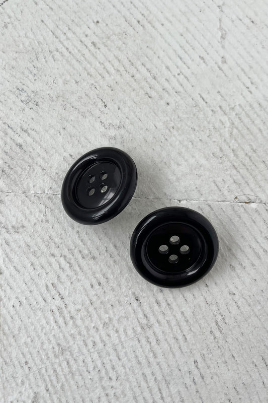Button Earrings Black