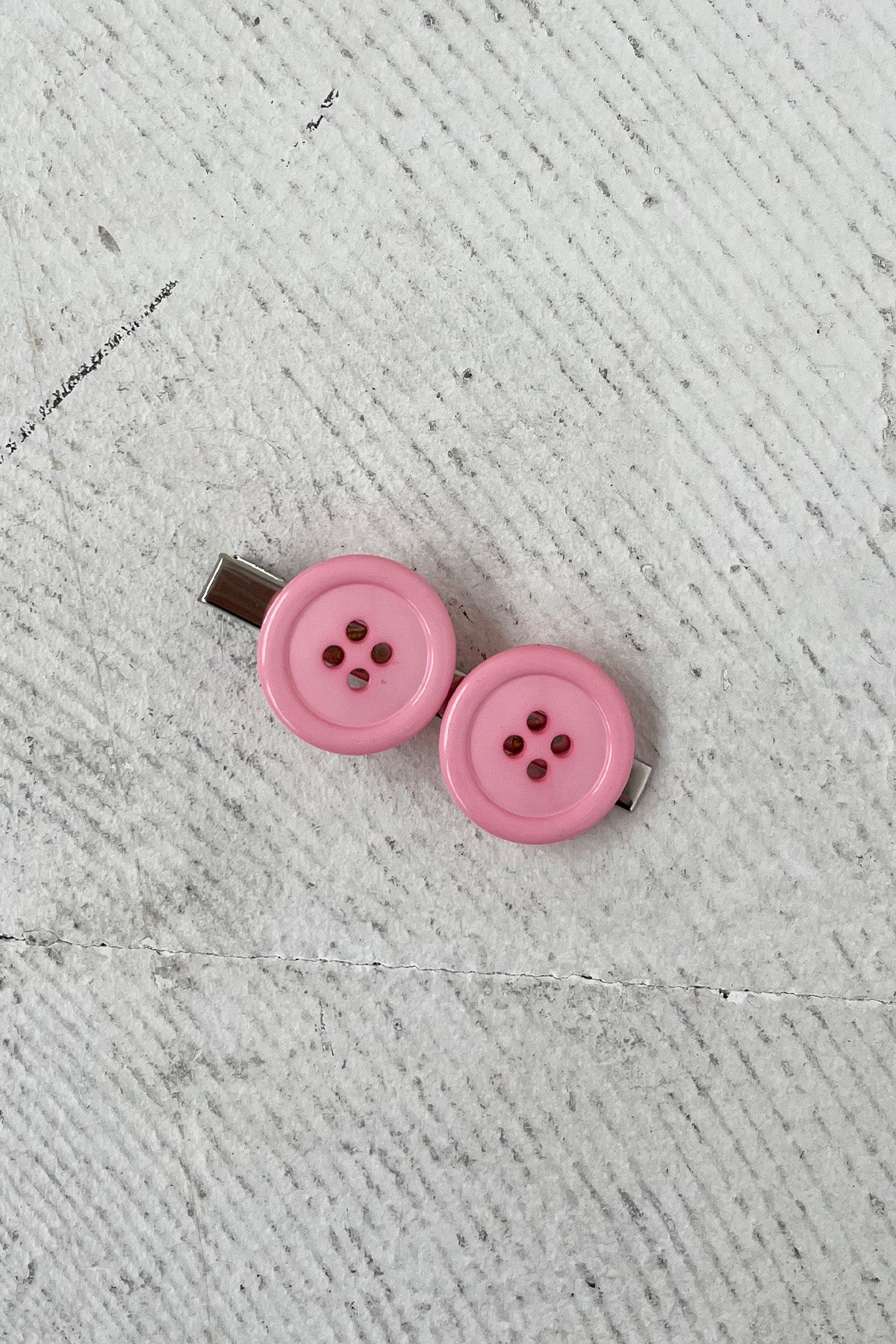 Pink Button Hair Slide