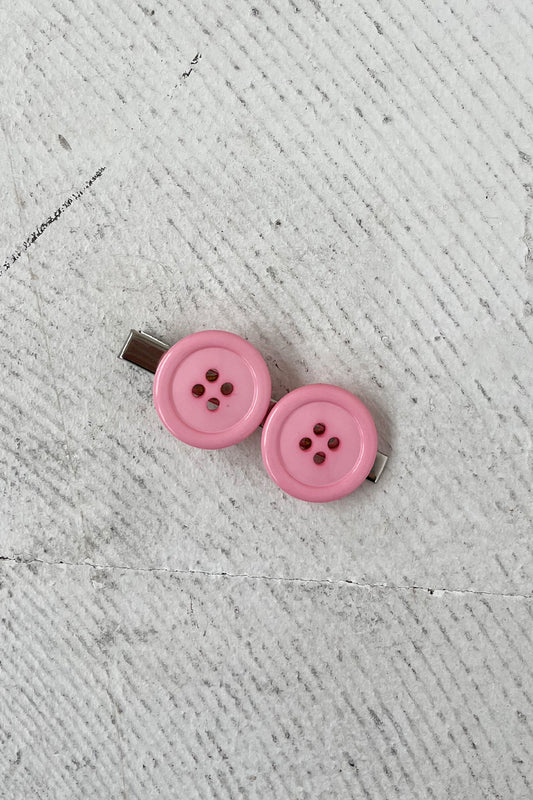Pink Button Hair Slide