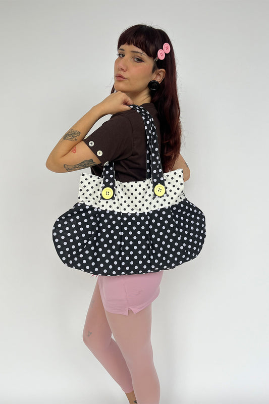 Polka Dot Tote Black