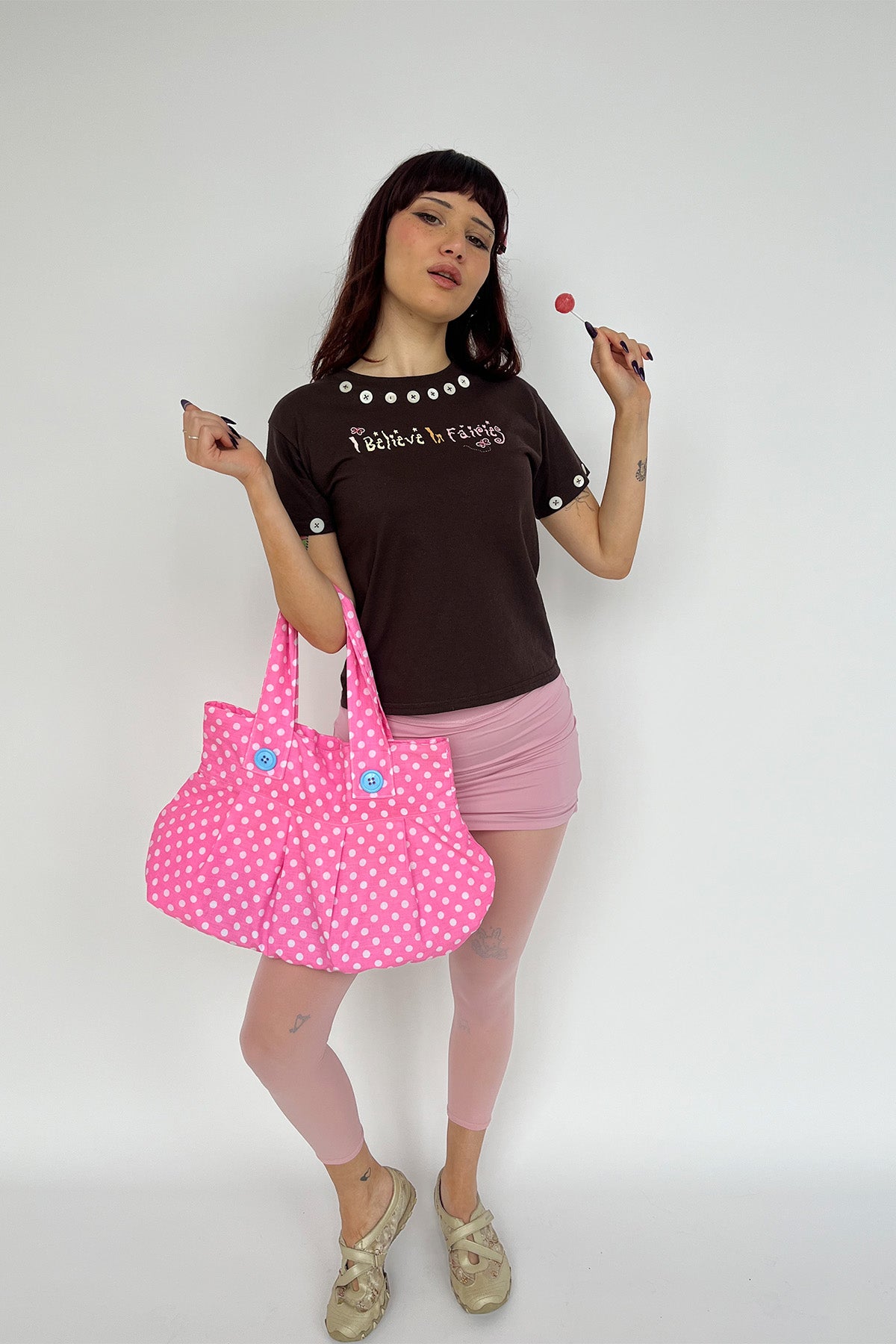 Polka Dot Tote Hot Pink