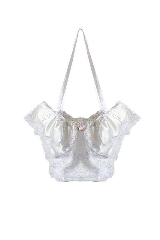 White Satin Underwear Handbag